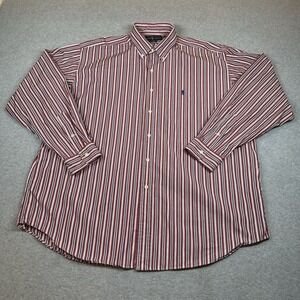 Vintage Polo Ralph Lauren Blake Shirt Mens XL Red Striped Pony Button Down NOTE